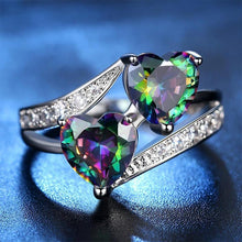 Load image into Gallery viewer, Double Heart Zircon Ring
