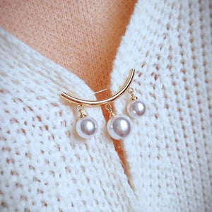 Women Pearl Cute Brooch Enamel Pin jewelry, 2PCs