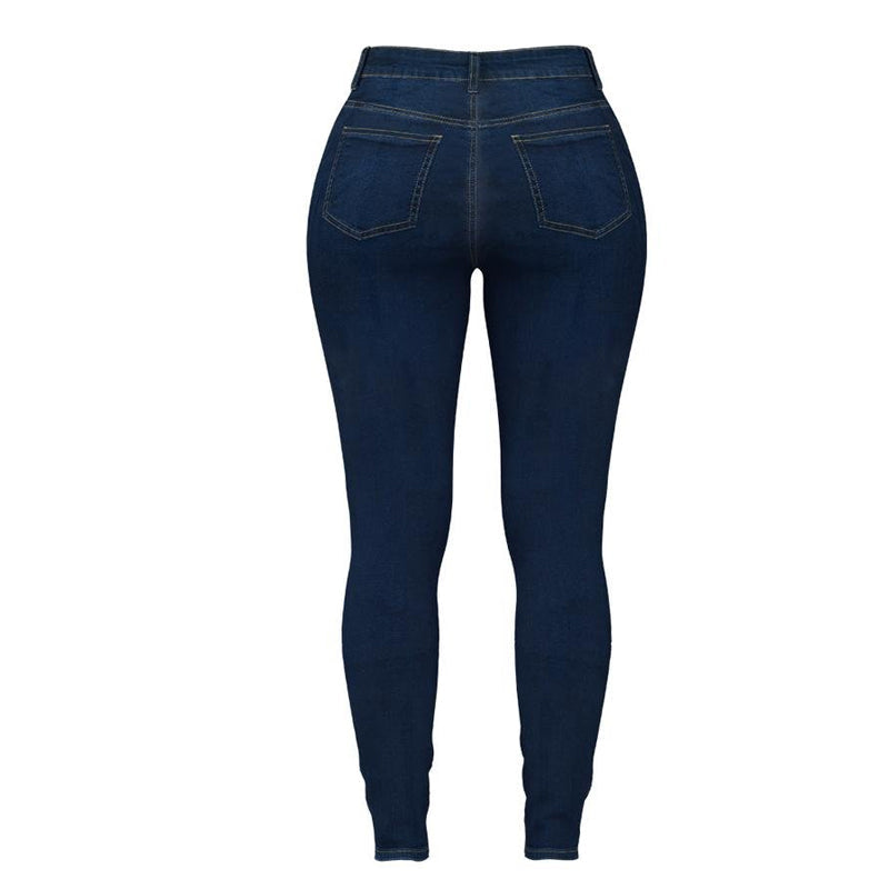 Double Breasted High Waist Skinny Jeans