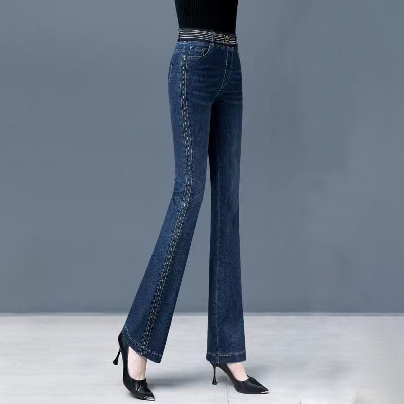 High Waist Stretch Flare Jeans