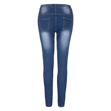 Load image into Gallery viewer, Fashionable denim tripped jeans
