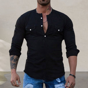 Solid Color Slim Fit Long Sleeve T-Shirt