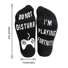Load image into Gallery viewer, Do Not Disturb I&#39;m Playing Fortnite Funny Cotton Socks, 1 Pair
