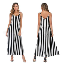 Load image into Gallery viewer, Casual Striped Straps Overhead Summer Dress
