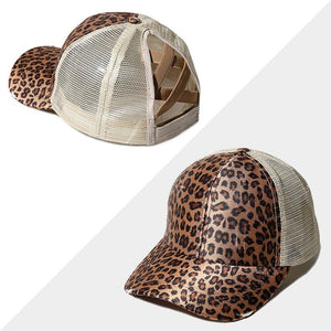 New Mesh Cross Outout Ponytail Baseball Cap