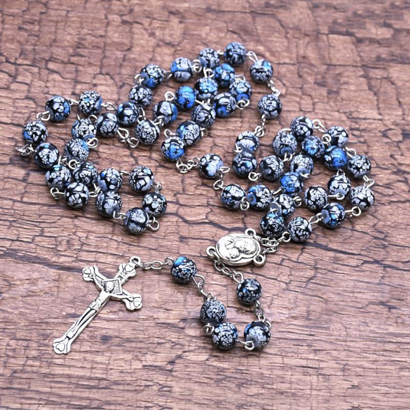 Handmade Blue Onyx Rosary Beads