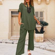 Load image into Gallery viewer, Two-piece Cotton and Linen Pants for Women

