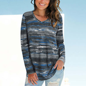 Contrast Striped Long Sleeve T-Shirt