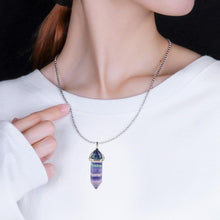 Load image into Gallery viewer, Rainbow Fluorite Pendant Necklace
