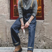 Load image into Gallery viewer, RETRO NAVY BLUE DENIM JUMPSUIT
