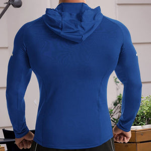 Long Sleeve Workout Hoodie Shirts for Men