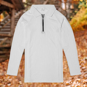 Men's Muscle T Shirts Long Sleeve Quarter Zip Polo Shirts