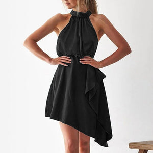 Irregular Halter Neck Dress