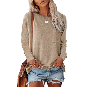 Pocket Slit Long Sleeve T-Shirt