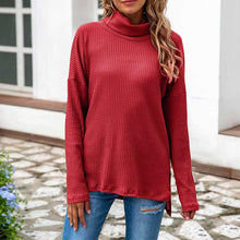 Load image into Gallery viewer, Turtleneck Loose Irregular Knitted Sweater
