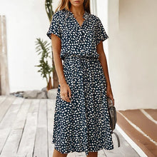 Load image into Gallery viewer, Polka Dot Short Sleeve Shirt Collar
