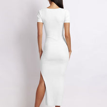 Load image into Gallery viewer, Sexy Crew Neck Tight Slit Long Dress
