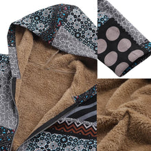 Load image into Gallery viewer, Dotted coat with hood and patchwork pattern
