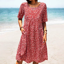 Load image into Gallery viewer, Floral Crew Neck Beach Dress
