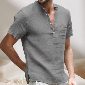 Men Cotton Button Shirt with Pocket