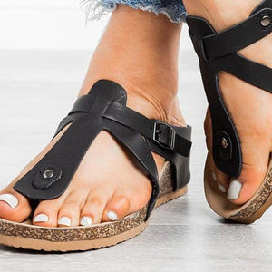 Sandals Pu Wedge Heel Summer Slippers
