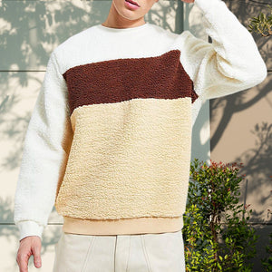 Plush Stand Collar Loose Sweater