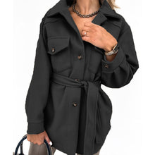 Load image into Gallery viewer, Women Fashion Slit Neck Casual Woolen Coats
