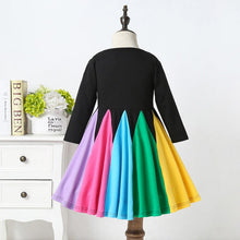 Load image into Gallery viewer, Round Neck Spelling Color Rainbow Princess Dress
