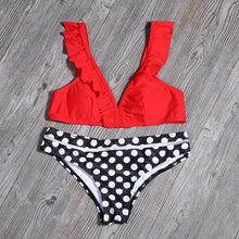 Load image into Gallery viewer, Print swimsuit with frills
