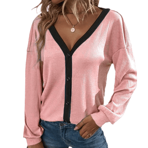 Women's V-Neck Cropped Cardigan Sweaters