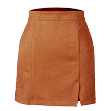 Load image into Gallery viewer, Women&#39;s High Waist Faux Suede Bodycon Mini Skirt
