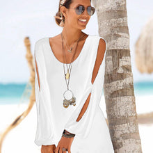 Load image into Gallery viewer, Round Neck Slit Sleeves Shift Dress
