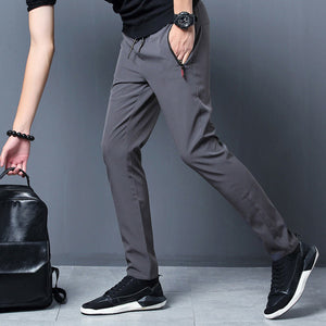 Men's quick-dry ice silk zippered pants