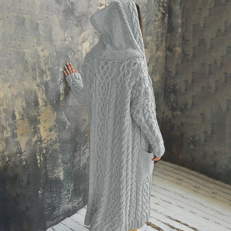 Braided Lazy Hooded Sweater