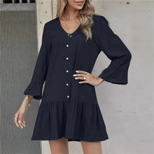 Load image into Gallery viewer, Pleated Bell Sleeve Dress

