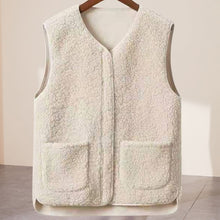 Load image into Gallery viewer, Ladies Faux Sherpa Sleeveless V-Neck Vest
