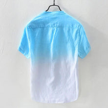 Load image into Gallery viewer, Men&#39;s Solid Color Thin Breathable Gradient Collar Cotton Linen Top
