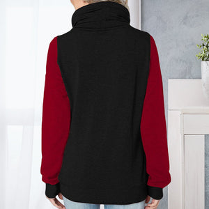 Turtleneck Zipped Fleece Sweatshirt