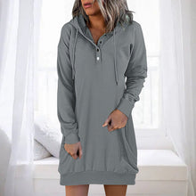 Load image into Gallery viewer, Solid Color Mid-length Hooded Sweater
