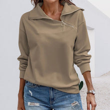 Load image into Gallery viewer, Women&#39;s Casual Sweatshirt Long Sleeve 1/4 Zipper Collar
