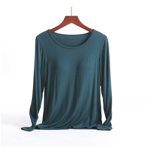 Women's Long Sleeve T-Shirt With Chest Pad