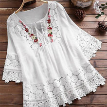 Load image into Gallery viewer, Fashion Lace Patchwork Bow Blouses for Women
