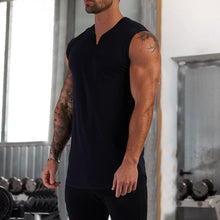Load image into Gallery viewer, Men&#39;s Summer Single-colored Sports Vest with V-neck
