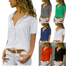 Load image into Gallery viewer, Ladies Casual Chiffon Solid T-Shirt
