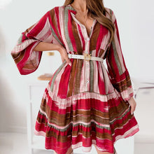 Load image into Gallery viewer, Printed V-Neck Pleated Skirt
