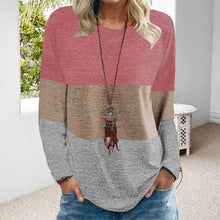 Load image into Gallery viewer, Color Block Printed Crew Neck Sweatshirt
