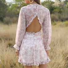 Load image into Gallery viewer, V-neck Floral  Chiffon Bohemian Dress
