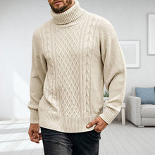 Load image into Gallery viewer, Men&#39;s Solid Long-sleeved Knit Turtleneck Sweater
