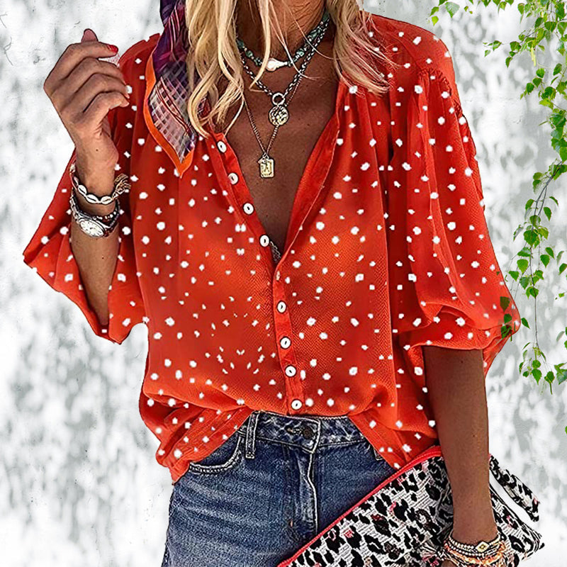 Polka Dot Chiffon Shirt