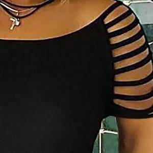 Halter Neck Ladder Cut Out Casual Top